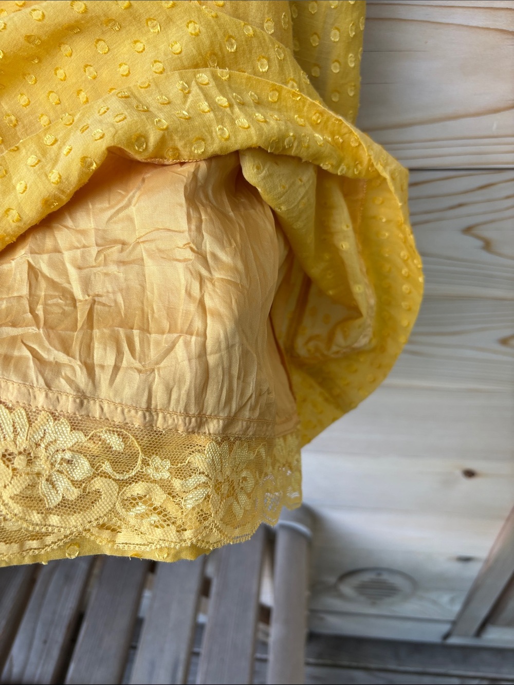 Anthropologie Moulinette Soeurs Yellow Swiss Dot Cottagecore Dress Size 4 - Picture 8 of 11